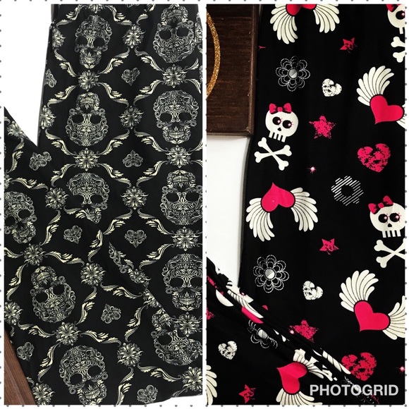 EEB Pants - Skull Leggings Bundle Plus Curvy TC 2 pair